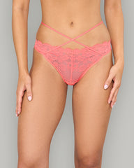 LA SENZA DIVA STRAPPY MINI CHEEKY LACE PANTY RED / S