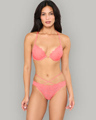 LA SENZA DIVA STRAPPY MINI CHEEKY LACE PANTY RED / S