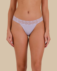 ESSENTIALS THONG ESSENTIALS 6CM TRIM LAVENDER CAKE / M