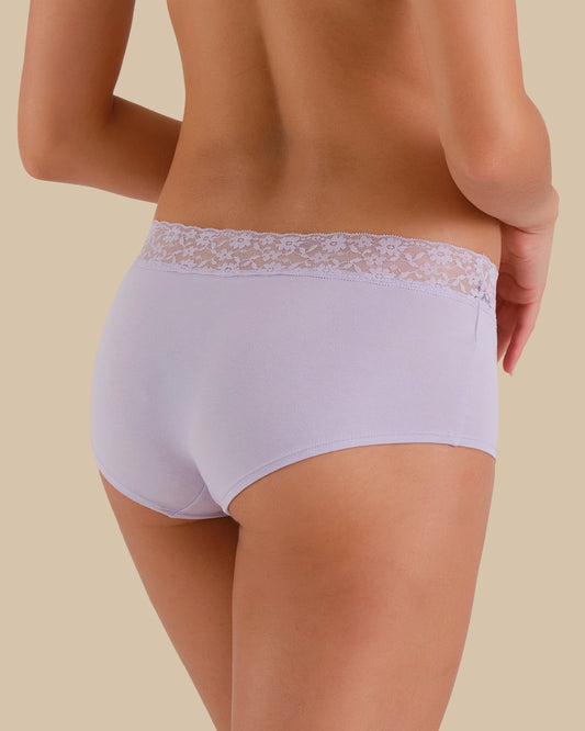 ESSENTIALS BOYSHORT ESSENTIALS 6CM TRIM LAVENDER CAKE / M