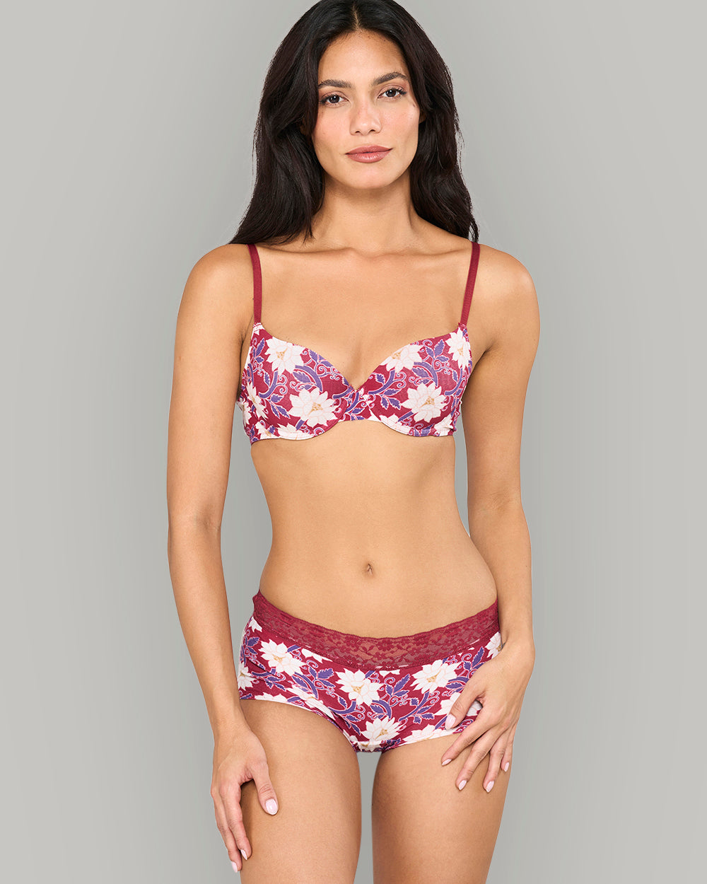 LA SENZA PRINTED BOYSHORT ESSENTIALS WITH 6CM TRIM MULTICOLOR / S