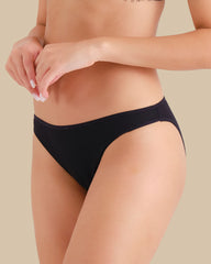 ESSENTIALS BIKINI SEMI SHEER RIB SMOULDER BLACK / M