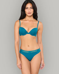LA SENZA ESSENTIALS LUREX THONG – KNOCKOUT LOGO TEAL / S