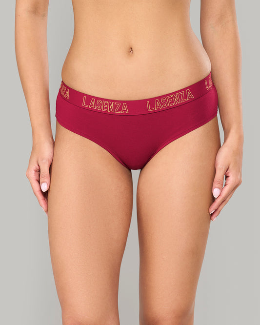 LA SENZA LUREX KNOCKOUT LOGO HIPSTER – ESSENTIALS DRK RED / S
