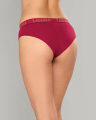 LA SENZA LUREX KNOCKOUT LOGO HIPSTER – ESSENTIALS DRK RED / S