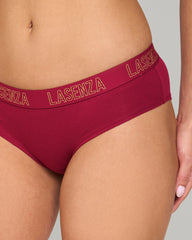 LA SENZA LUREX KNOCKOUT LOGO HIPSTER – ESSENTIALS DRK RED / S