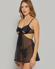 LA SENZA MESH SEXY BABYDOLL LINGERIE Black / S