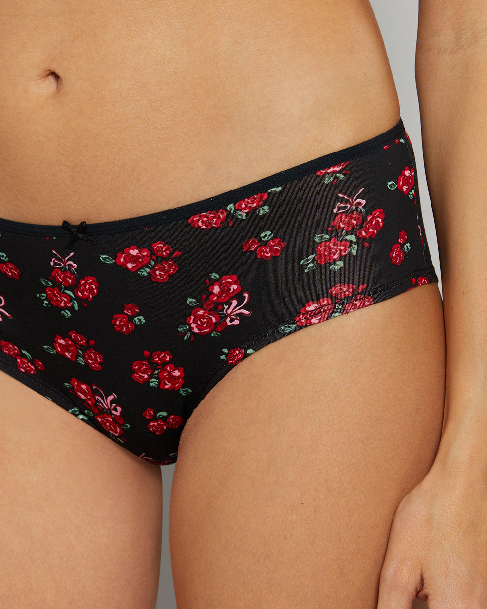 LA SENZA HIPSTER PRINTED TRENDY ULTRASOFT PANTIES WITH A BOW QT6O / S