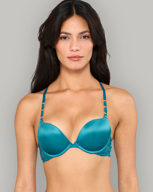 LA SENZA FAVORITE EVERYDAY PARISIAN EDGE BRA TEAL / 34B