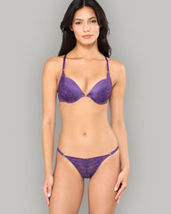 LA SENZA DIVA LACE HIGH-LEG BIKINI WITH RING DETAIL PURPLE / S