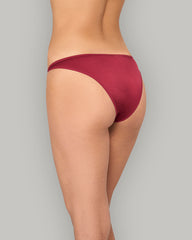 LA SENZA DIVA FOILED PARISIAN LACE BIKINI WITH RING ACCENT DRK RED / S
