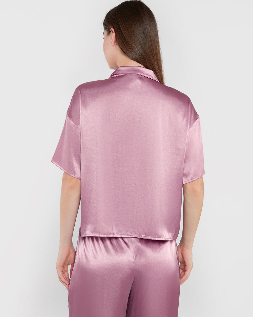 La Senza Unlined Satin Button Down Sleep Top Pink / M
