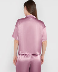 La Senza Unlined Satin Button Down Sleep Top Pink / M