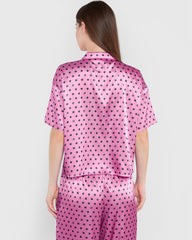 La Senza Sleep Unlined Printed Satin Button Down Top Multicolor / M
