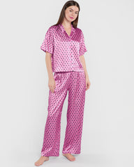 La Senza Sleep Unlined Printed Satin Button Down Top Multicolor / M