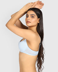 La Senza Remix Lightly Lined Demi Cotton Bra SUBDUED BLUE / 34B