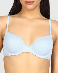 La Senza Remix Lightly Lined Demi Cotton Bra SUBDUED BLUE / 34B