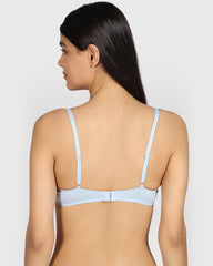 La Senza Remix Pushup Cotton Plunge Bra SUBDUED BLUE / 34B