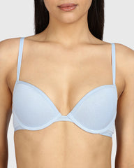 La Senza Remix Pushup Cotton Plunge Bra SUBDUED BLUE / 34B