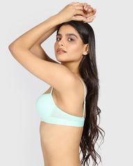 La Senza Remix Pushup Cotton Plunge Bra MIST GREEN / 34B