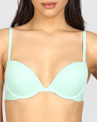 La Senza Remix Pushup Cotton Plunge Bra MIST GREEN / 34B