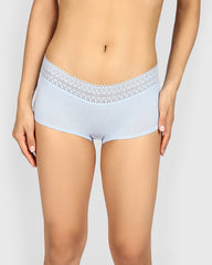 La Senza Remix Trendy Cotton Boyshort Panties SUBDUED BLUE / M