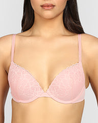 La Senza Obsession Light Pushup Plunge Lace Bra ROYAL PINK / 34B