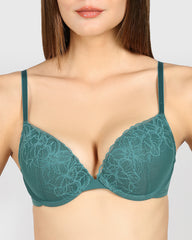 La Senza Light Pushup Plunge Bra Dark Green / 34B
