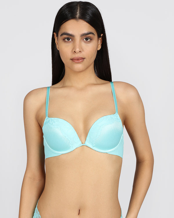 La Senza Beyond Sexy Plunge Gel Padding Bra AQUA SPLASH / 34B