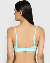La Senza Remix Lightly Lined Demi Cotton Bra AQUA SPLASH / 34B