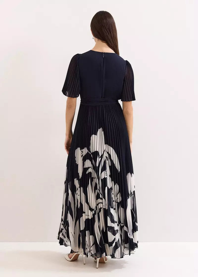 فستان ماكسي مطوي مطبوع من Phase Eight Abigail