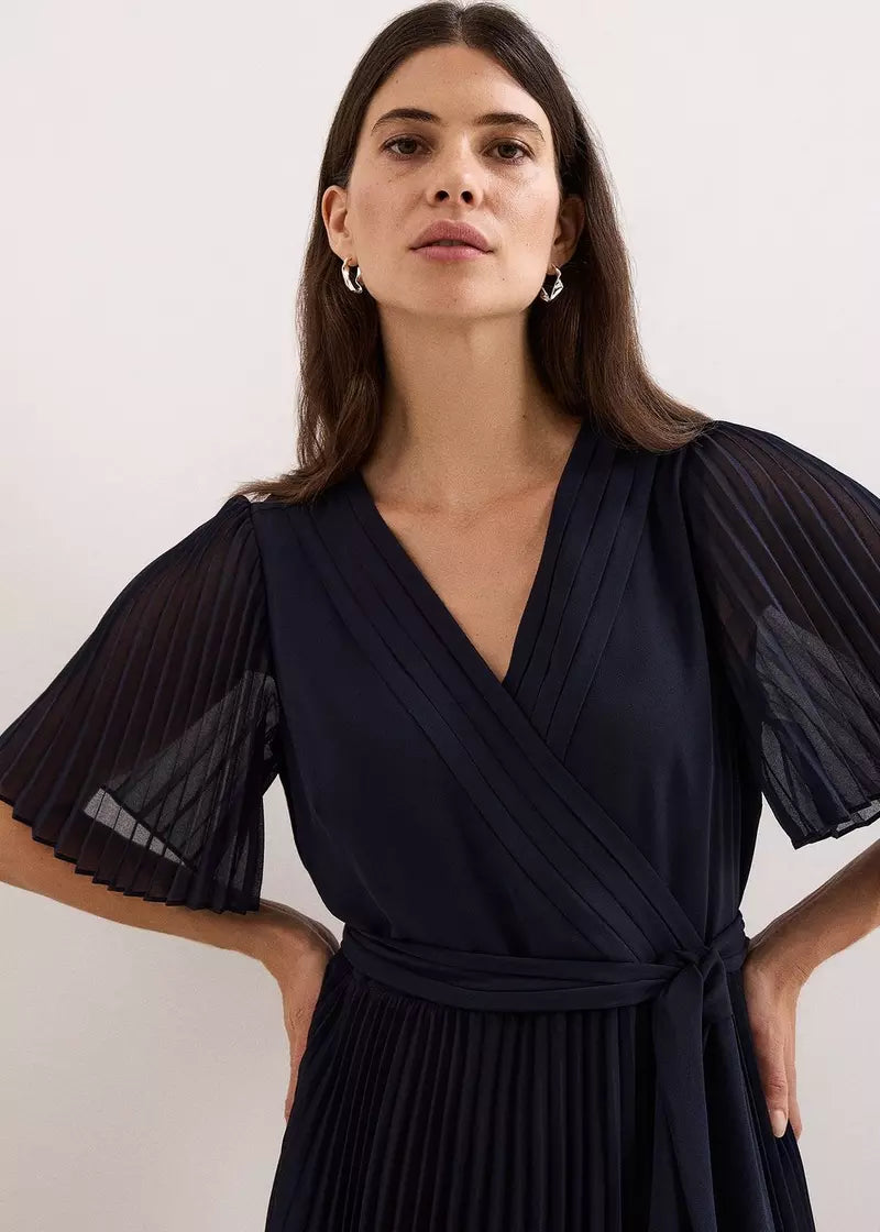 فستان ماكسي مطوي مطبوع من Phase Eight Abigail