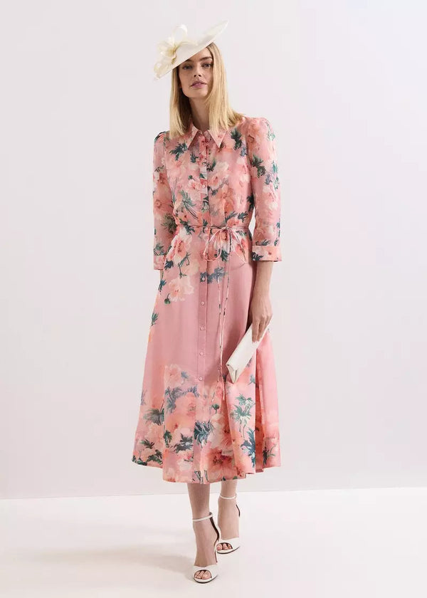 Phase Eight Anabella Floral Shirt Midi Dress
