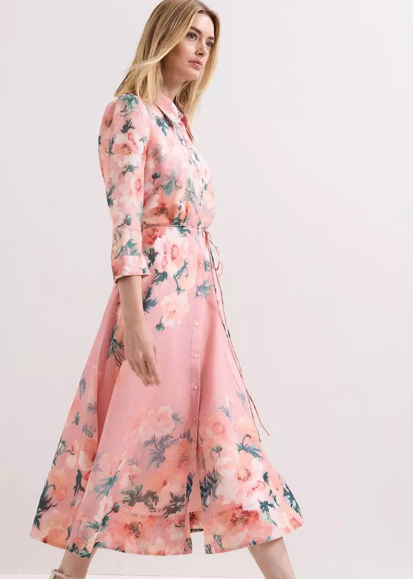 Phase Eight Anabella Floral Shirt Midi Dress