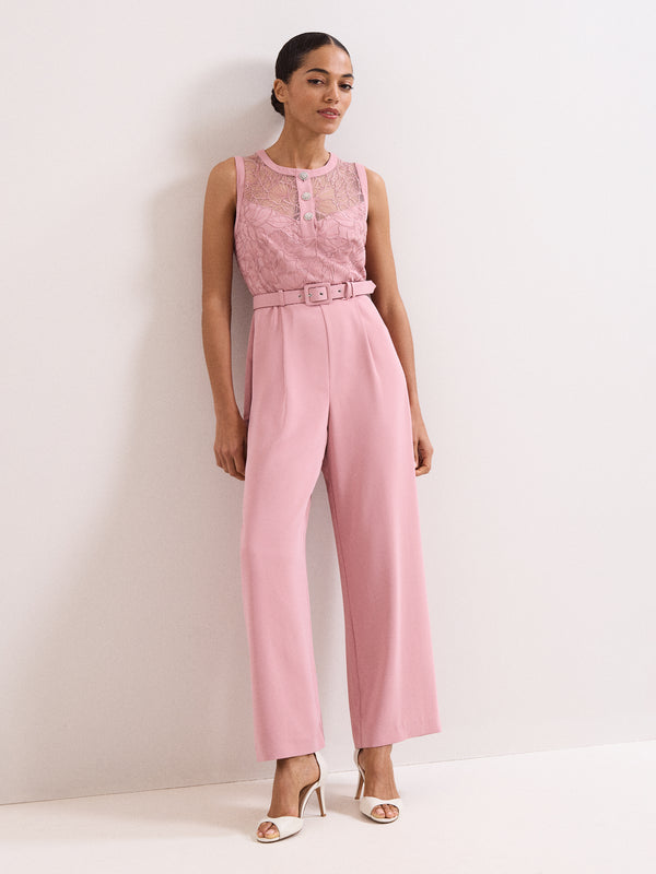 Phase Eight Ivanna Pink Embroidered Jumpsuit