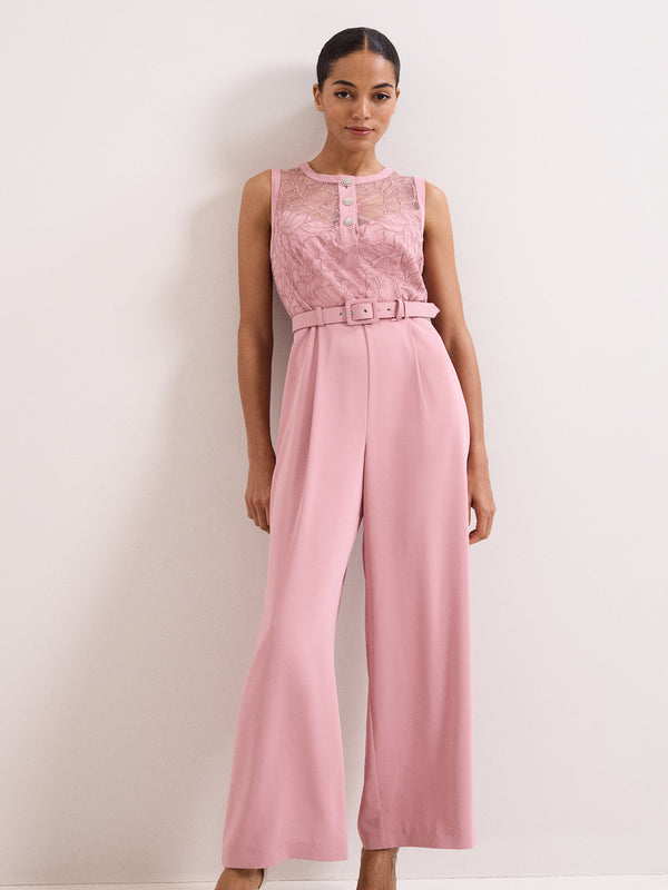 Phase Eight Ivanna Pink Embroidered Jumpsuit