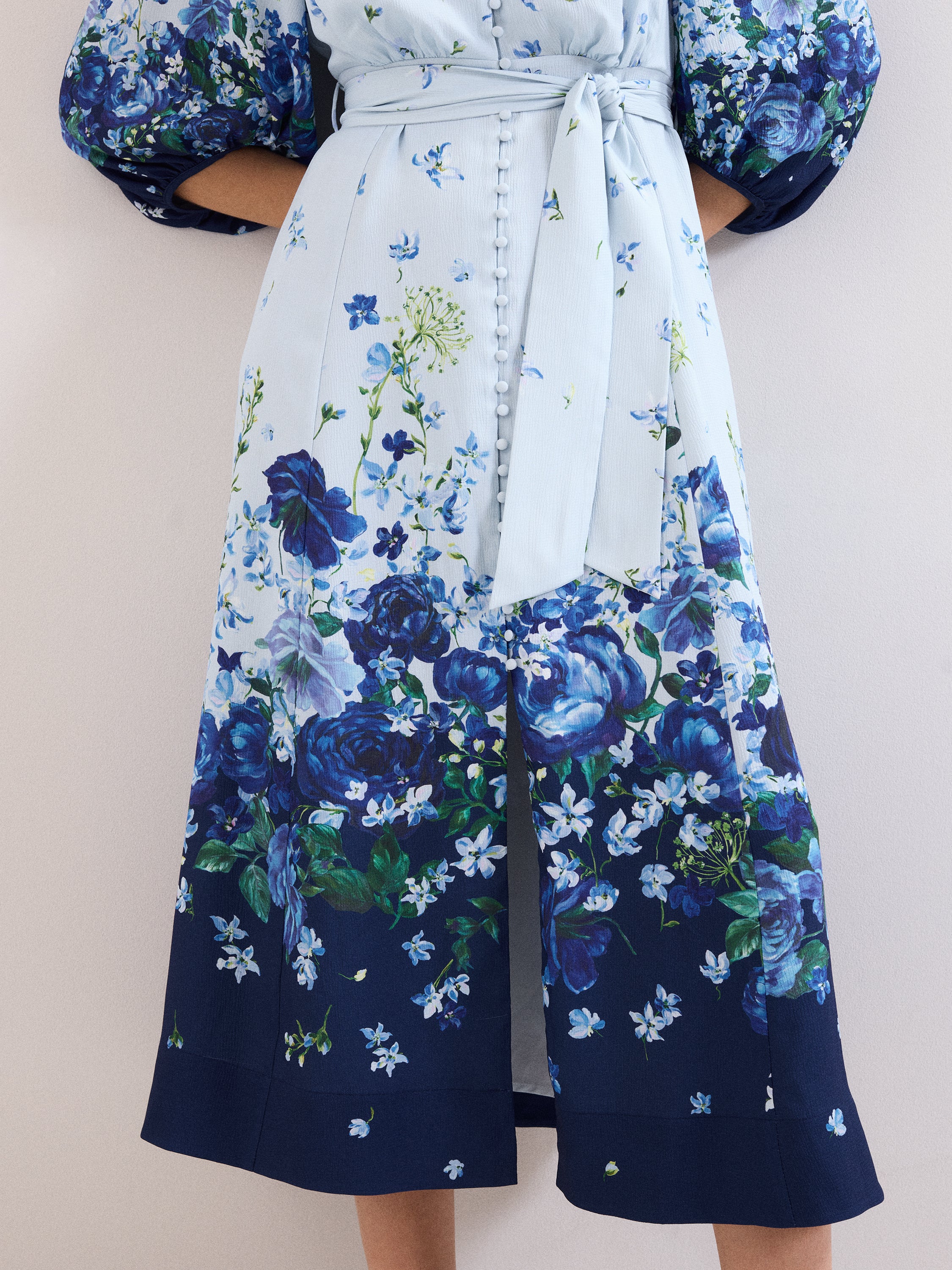 Phase Eight Noella Blue Floral Shirt Midaxi Dress