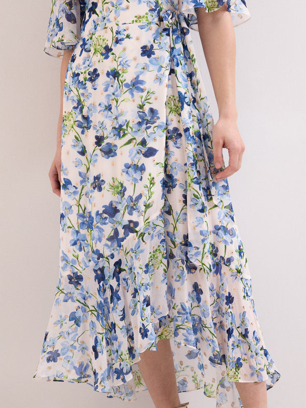 Phase Eight Juliette Cream Floral Shimmer Midi Dress