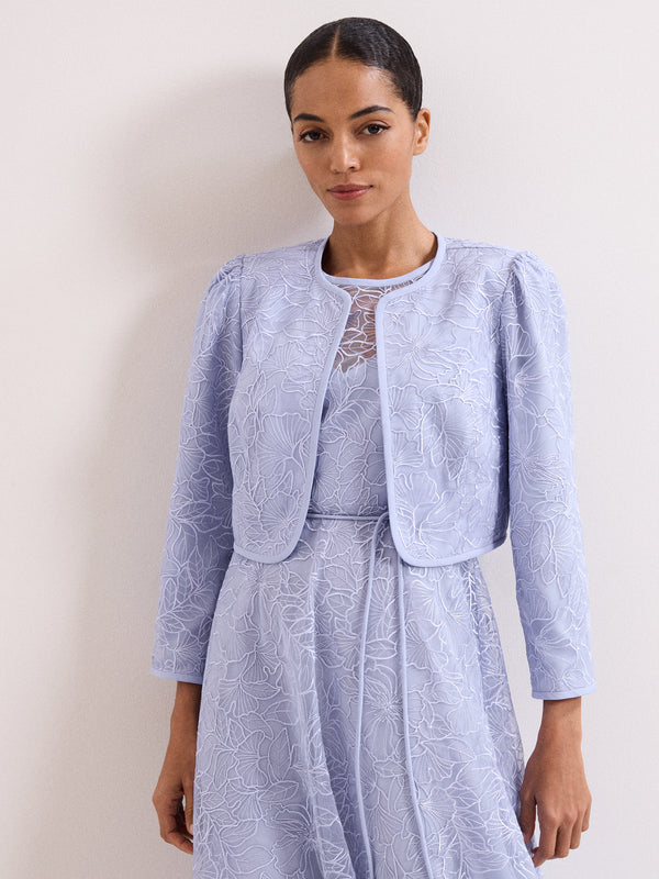 Phase Eight Sakura Blue Embroidered Jacket