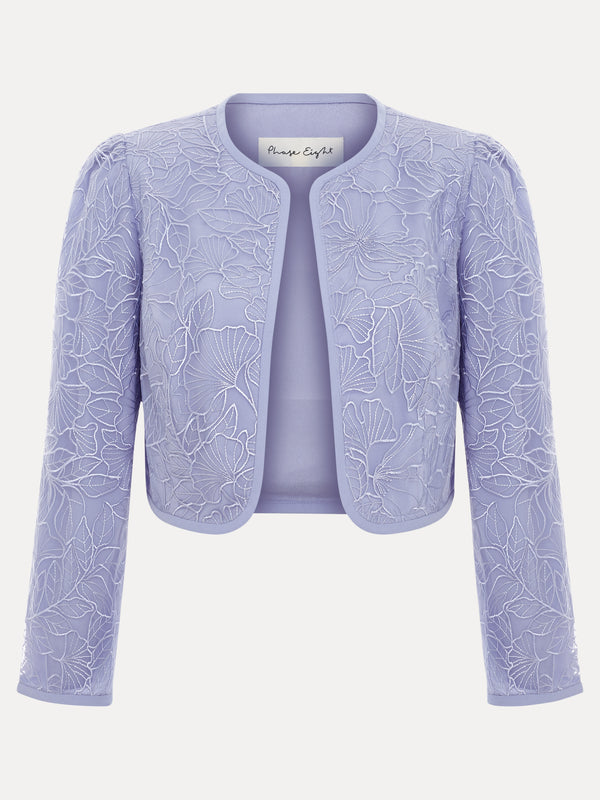 Phase Eight Sakura Blue Embroidered Jacket