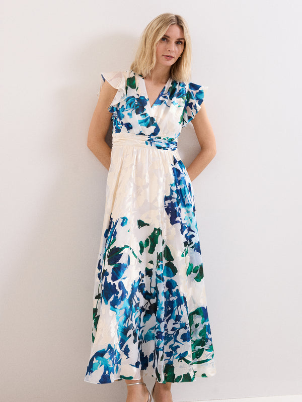 Phase Eight Liana Blue Burnout Maxi Dress