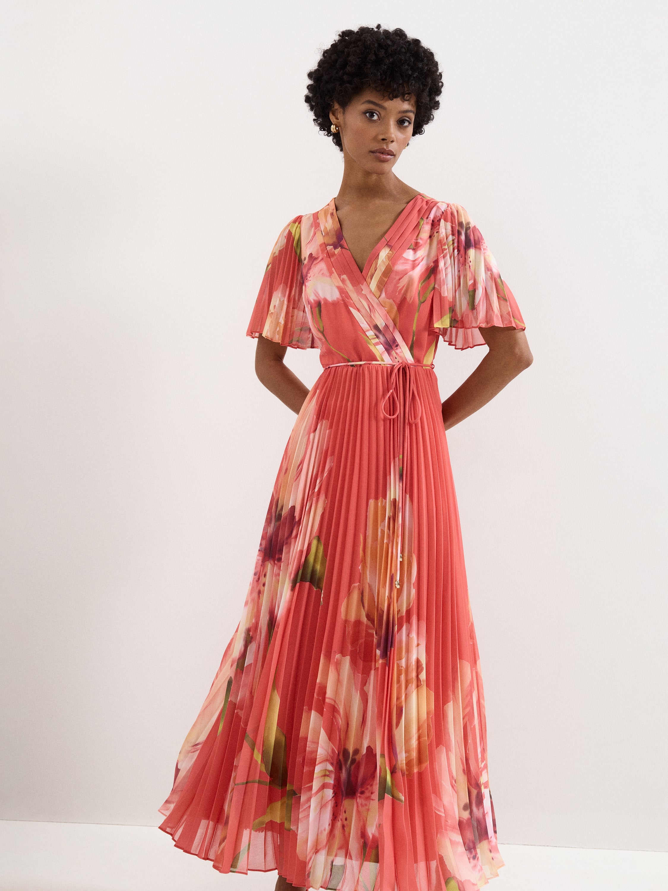 Phase Eight Abigail Pleated Print Maxi Dress