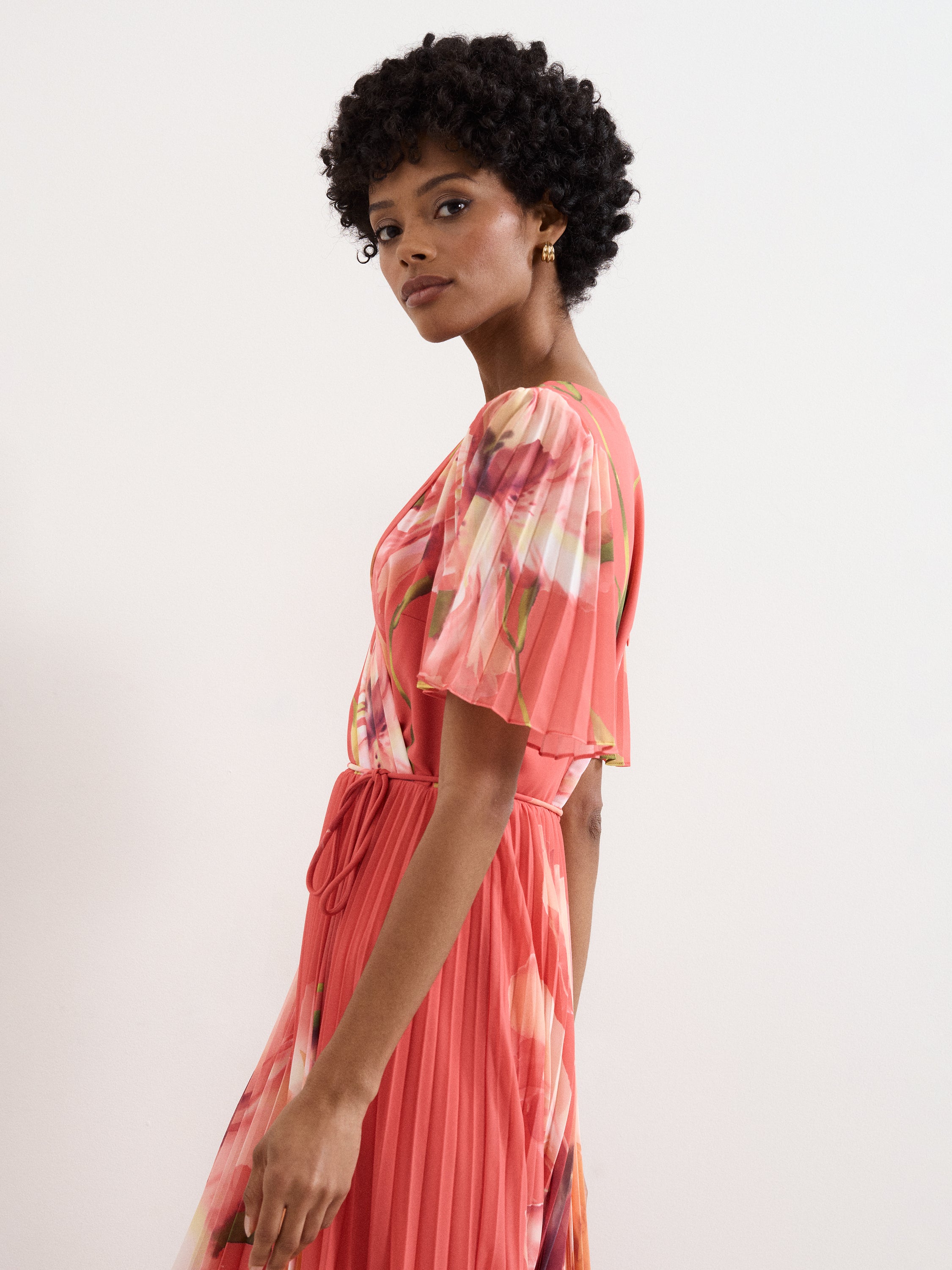 Phase Eight Abigail Pleated Print Maxi Dress