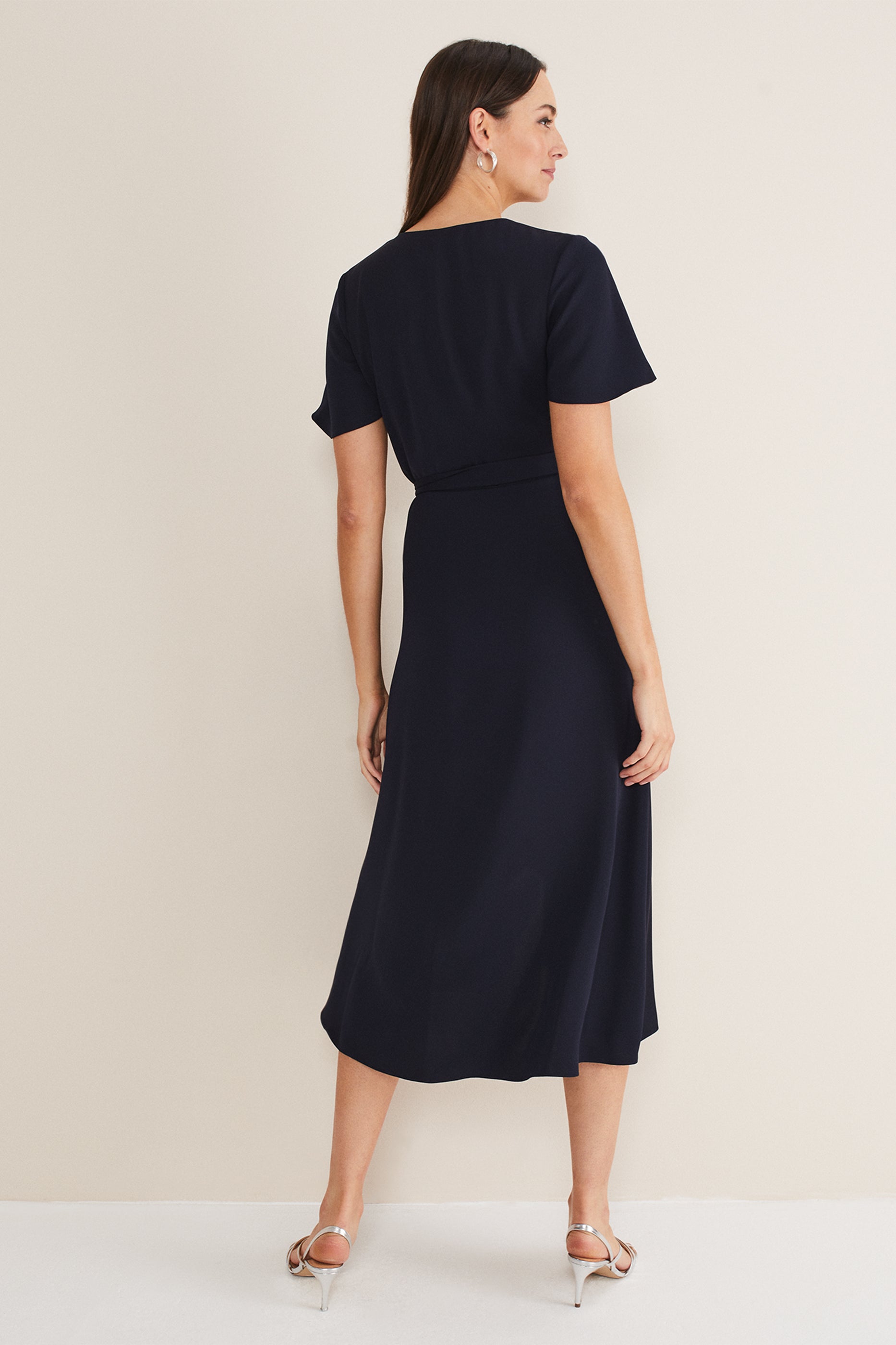 Phase Eight Julissa Navy Frill Wrap Dress