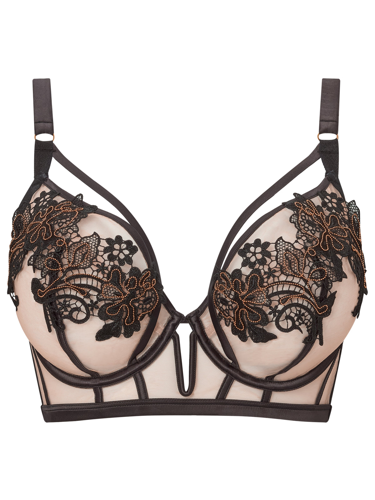 Ann Summers Enticement بلا حشوة بلون أسود بقصّة منخفضة