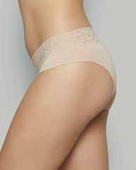 La Senza Beige Solid Lace Band Panties