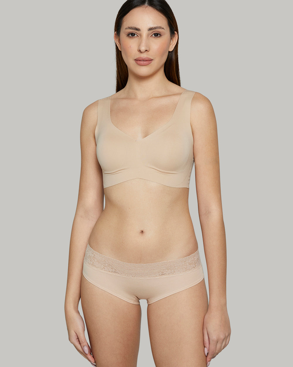 CROP TOP W/ removable pad LATTE / S