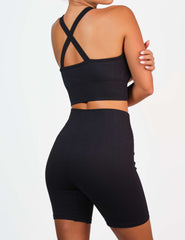 Isla & Evie Padded Sports Bra Black / MED