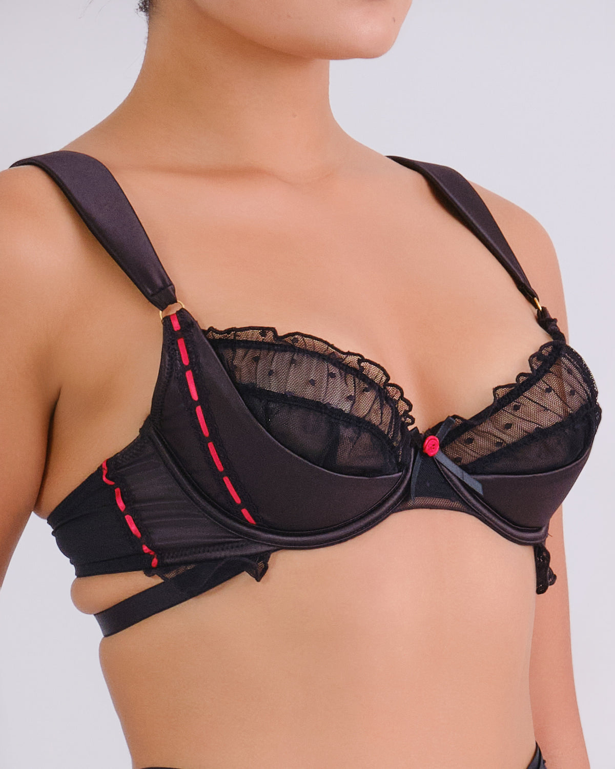 Polka Dot Frill Plunge Bra POLKA DOT / 34B