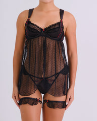 Polka Dot Frill Wired Babydoll POLKA DOT / MED